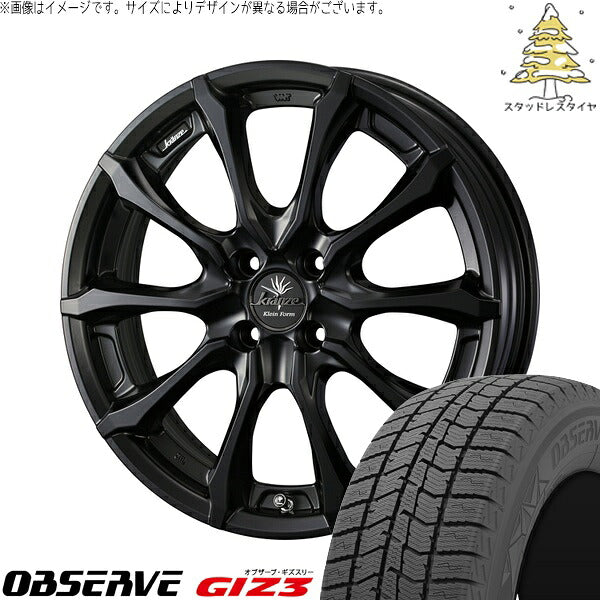 トーヨータイヤ オブザーブ GIZ3 195/60R17 + クレンツェ ヴェルサム 030EVO マットブラック 17インチ 6J +40 4H100P スタッドレス・ホイール4本セット。1枚目。