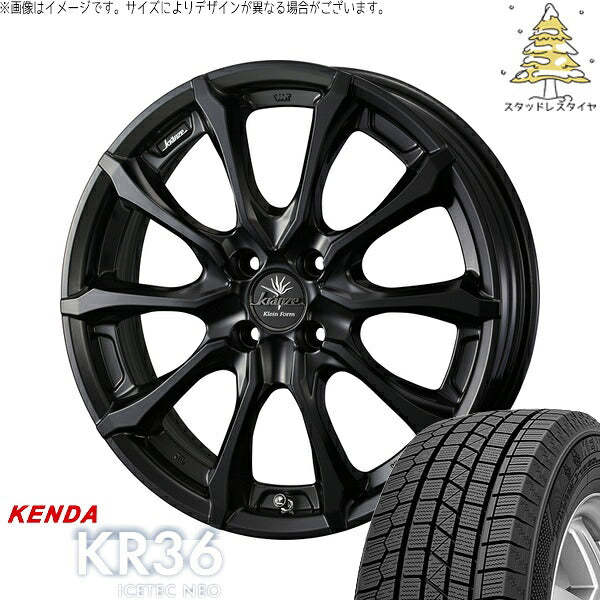 ケンダ アイステックネオ KR36 195/45R16 + クレンツェ ヴェルサム 030EVO マットブラック 16インチ 6J +40 4H100P スタッドレス・ホイール4本セット。1枚目。