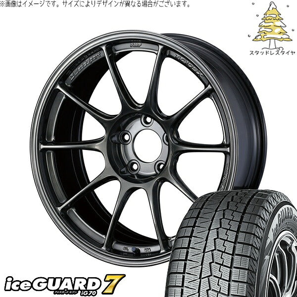 ヨコハマタイヤ アイスガードセブン IG70 195/60R16 + ウェッズスポーツ TC-105X EJチタン 16インチ 7J +48 5H100P スタッドレス・ホイール4本セット。1枚目。