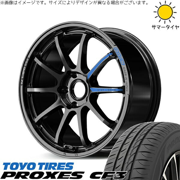 トーヨータイヤ プロクセス CF3 215/45R17 + グラムライツ 57NR SPEC-M グロッシーブラック 17インチ 7J +37 5H114.3P サマー・ホイール4本セット。1枚目。