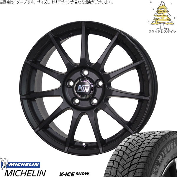 ミシュラン エックスアイス スノー 185/65R15 + MSW 85-2 マットブラック 15インチ 6J +45 4H100P スタッドレス・ホイール4本セット。1枚目。