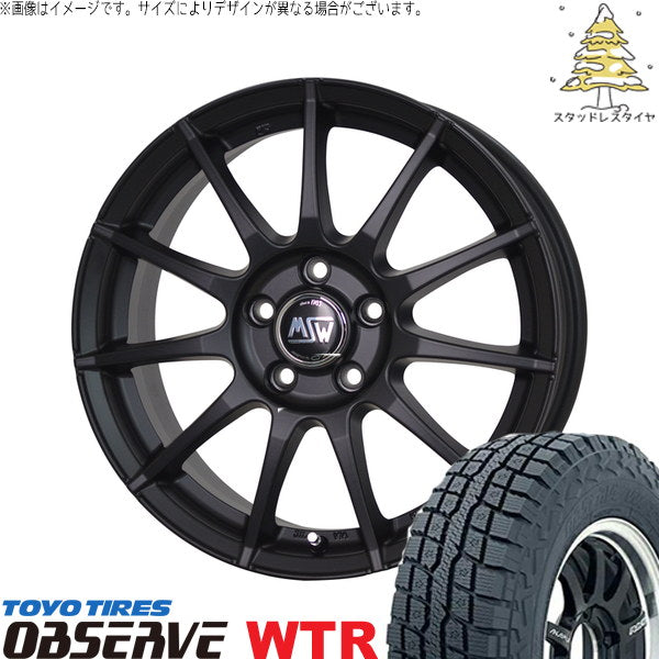 トーヨータイヤ オブザーブ W/T-R 225/70R16 + MSW 85-2 マットブラック 16インチ 6.5J +40 5H100P スタッドレス・ホイール4本セット。1枚目。