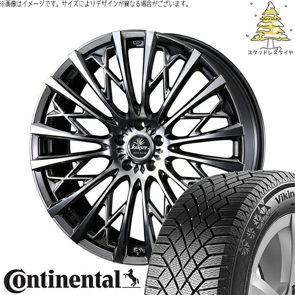 コンチネンタル バイキングコンタクト7 235/60R18 + クレンツェ シュリット 855EVO SBC/ポリッシュ 18インチ 7.5J +38 5H114.3P スタッドレス・ホイール4本セット。1枚目。