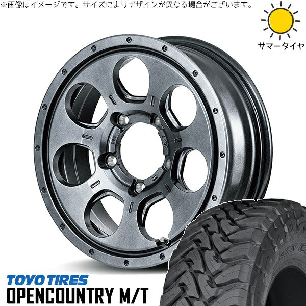 トーヨータイヤ オープンカントリー M/T 225/75R16 + MIDホイール マッドエージェント メタリックグレー 16インチ 5.5J +22 5H139.7P サマー・ホイール4本セット。1枚目。