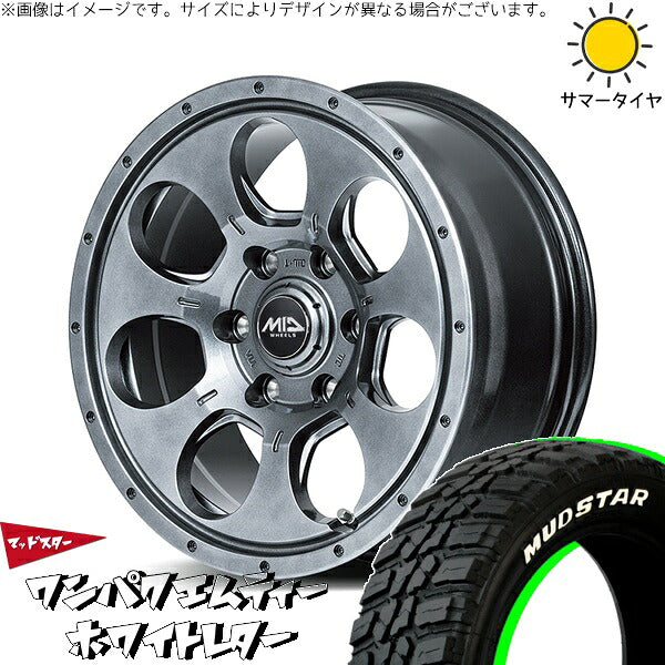 マッドスター ワンパクMT 175/65R15 + MIDホイール マッドエージェント メタリックグレー 15インチ 4.5J +45 4H100P サマー・ホイール4本セット。1枚目。