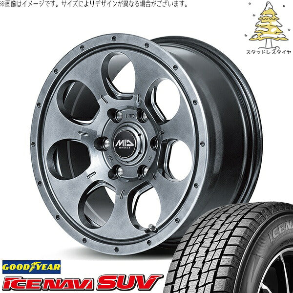 グッドイヤー アイスナビ SUV (ICENAVI SUV) 175/80R16 + MIDホイール マッドエージェント メタリックグレー 16インチ 7.0J +40 5H114.3P スタッドレス・ホイール4本セット。1枚目。