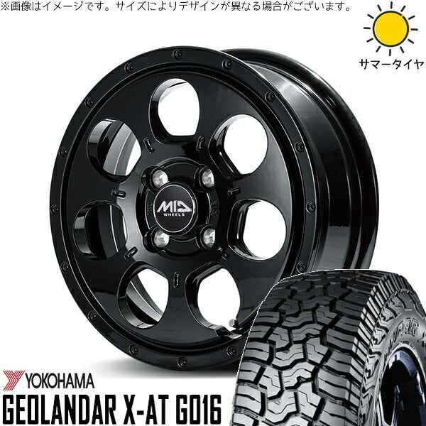 ヨコハマタイヤ ジオランダー X-A/T G016 (GEOLANDAR X-A/T G016) 165/60R15 + MIDホイール マッドエージェント セミグロスブラック 15インチ 4.5J +45 4H100P サマー・ホイール4本セット。1枚目。