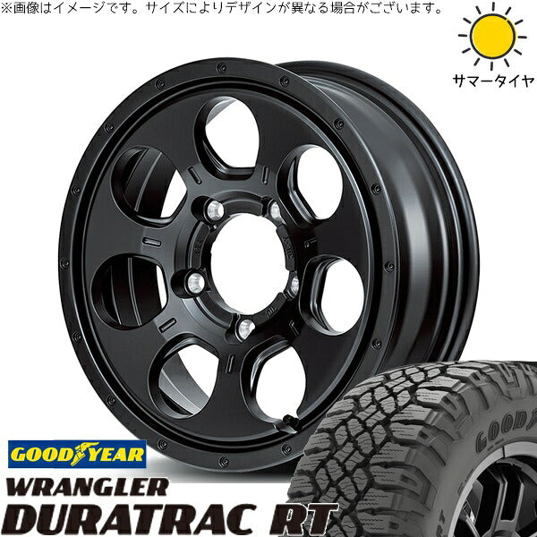 グッドイヤー ラングラー デュラトラック RT 225/75R16 + MIDホイール マッドエージェント セミグロスブラック 16インチ 5.5J +22 5H139.7P サマー・ホイール4本セット。1枚目。