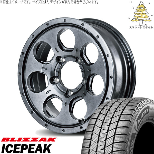 ブリヂストン ブリザック ICEPEAK 215/70R16 + MIDホイール マッドエージェント メタリックグレー 16インチ 7J +40 5H114.3P スタッドレス・ホイール4本セット。1枚目。