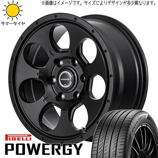 ピレリ パワジー 195/65R16 + MIDホイール マッドエージェント セミグロスブラック 16インチ 7J +40 5H114.3P サマー・ホイール4本セット。1枚目。