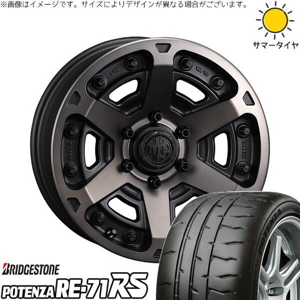 ブリヂストン ポテンザ RE71-RS 225/45R18 + マーテルギア アーマー マットブラッククリア 18インチ 8J +35 5H114.3P サマー・ホイール4本セット。1枚目。