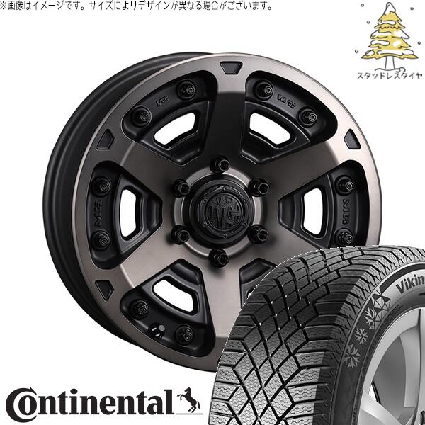コンチネンタル バイキングコンタクト7 215/70R16 + マーテルギア アーマー マットブラッククリア 16インチ 7J +35 5H114.3P スタッドレス・ホイール4本セット。1枚目。