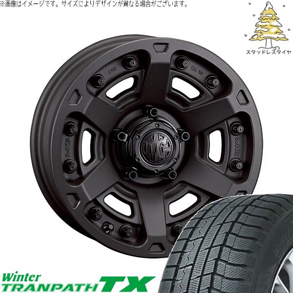 トーヨータイヤ ウィンタートランパス TX (WinterTRANPATH TX) 215/70R16 + マーテルギア アーマー ショットガンブラック 16インチ 7.0J +35 5H114.3P スタッドレス・ホイール4本セット。1枚目。