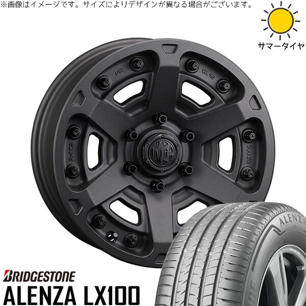 ブリヂストン アレンザ LX100 215/70R16 + マーテルギア アーマー ショットガンブラック 16インチ 7J +35 5H114.3P サマー・ホイール4本セット。1枚目。