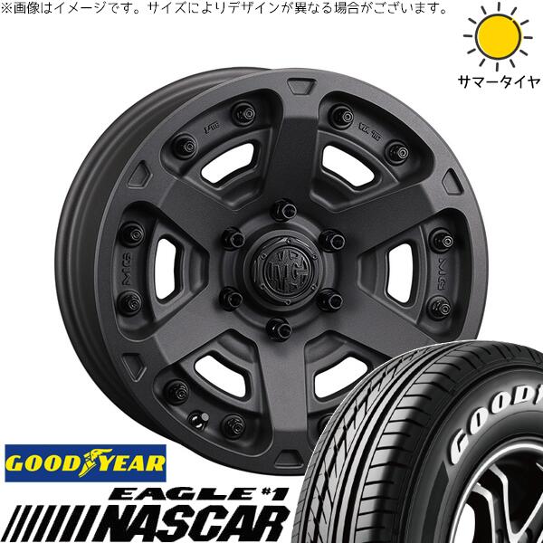 グッドイヤー イーグル ナスカー 215/65R16 + マーテルギア アーマー ショットガンブラック 16インチ 7J +35 5H114.3P サマー・ホイール4本セット。1枚目。