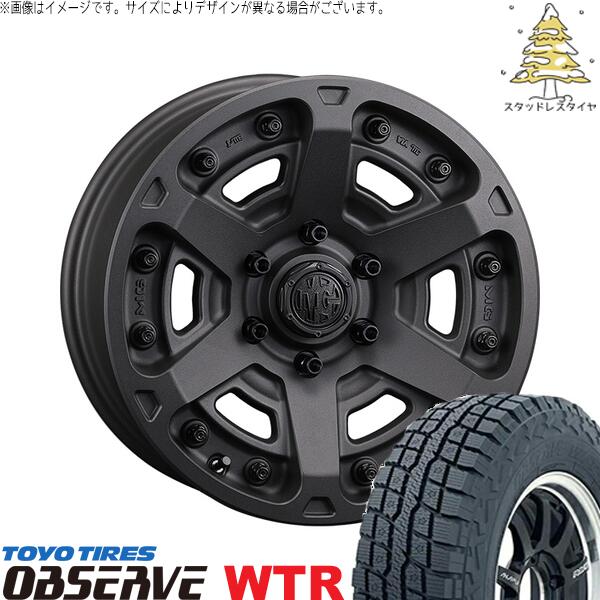 トーヨータイヤ オブザーブ W/T-R 265/70R17 + マーテルギア アーマー ショットガンブラック 17インチ 8J +20 6H139.7P スタッドレス・ホイール4本セット。1枚目。