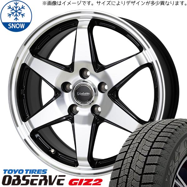 トーヨータイヤ OBSERVE 185/65R15 + ヴァレット アンクレイ ブラックポリッシュ 15インチ 6J +53 5H114.3P スタッドレス・ホイール4本セット。1枚目。