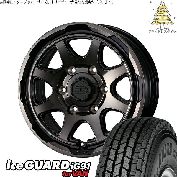 ヨコハマタイヤ アイスガード91 IG91 215/70R15 + スタットベルク ブラックポリッシュ/ブロンズクリア 15インチ 6J +33 6H139.7P スタッドレス・ホイール4本セット。1枚目。