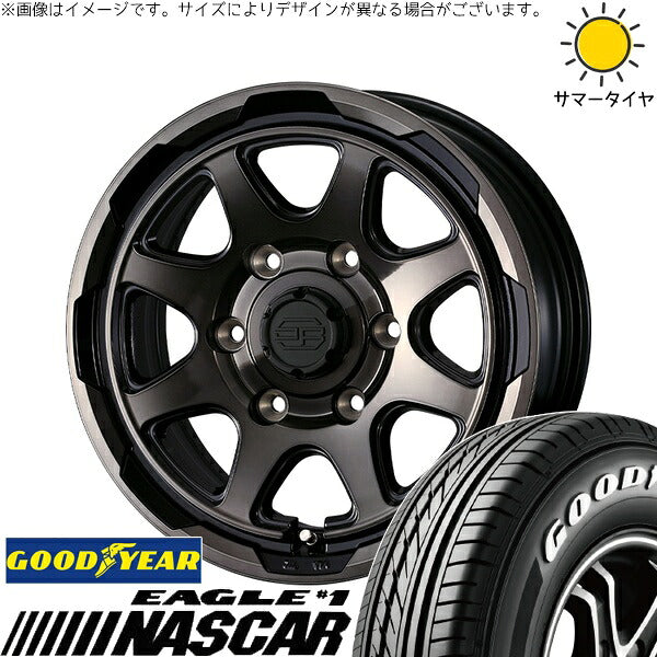 グッドイヤー イーグル ナスカー 215/65R16 + スタットベルク ブラックポリッシュ/ブロンズクリア 16インチ 6.5J +38 6H139.7P サマー・ホイール4本セット。1枚目。