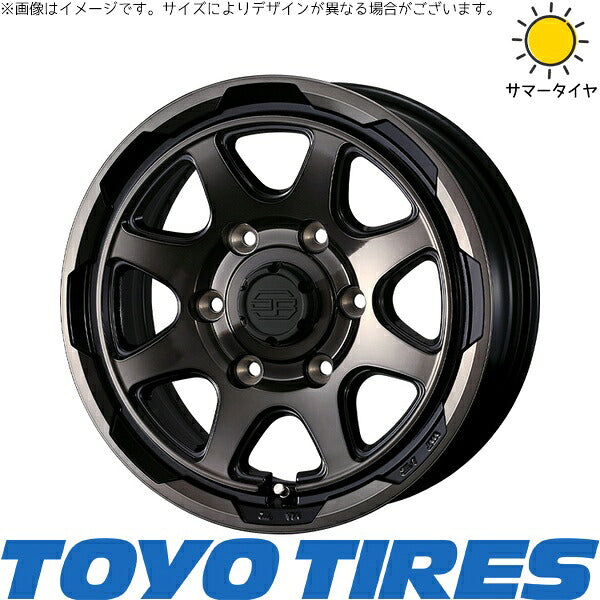 トーヨータイヤ V03E 195/80R15 + スタットベルク ブラックポリッシュ/ブロンズクリア 15インチ 6J +33 6H139.7P サマー・ホイール4本セット。1枚目。
