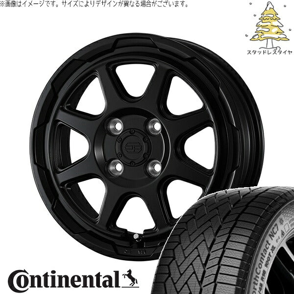 コンチネンタル ノースコンタクト NC7 175/65R15 + スタットベルク セミマットブラック 15インチ 4.5J +45 4H100P スタッドレス・ホイール4本セット。1枚目。
