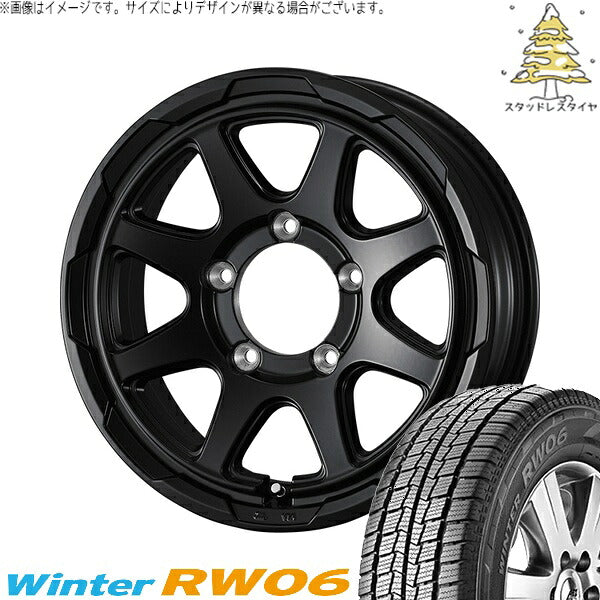 ハンコック ウィンター RW06 195/80R15 + スタットベルク セミマットブラック 15インチ 6J ±0 5H139.7P スタッドレス・ホイール4本セット。1枚目。