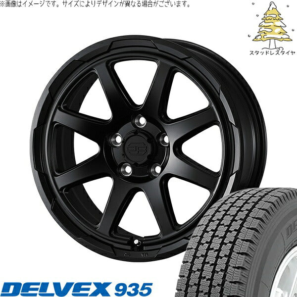 トーヨータイヤ デルベックス 935 165/80R14 + スタットベルク セミマットブラック 14インチ 5J +48 5H114.3P スタッドレス・ホイール4本セット。1枚目。