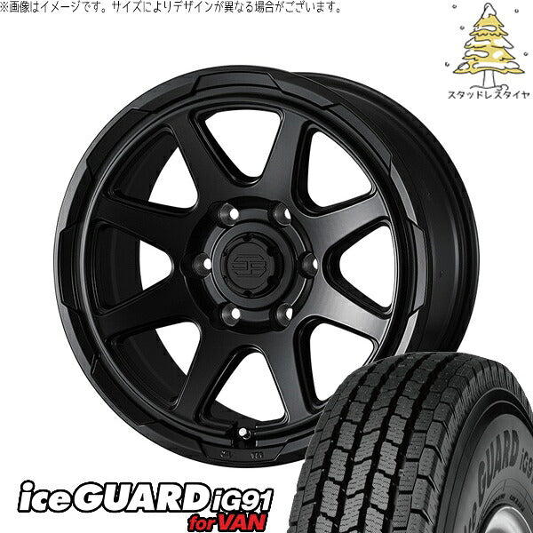 ヨコハマタイヤ アイスガード91 IG91 215/70R15 + スタットベルク セミマットブラック 15インチ 6J +33 6H139.7P スタッドレス・ホイール4本セット。1枚目。
