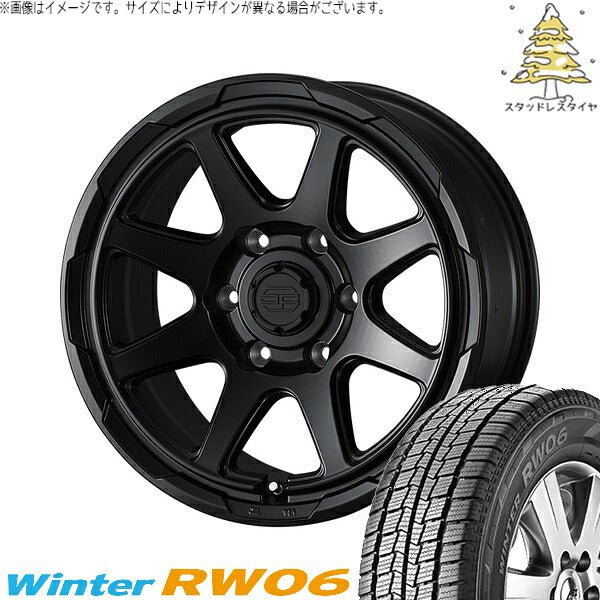 ハンコック ウィンター RW06 195/80R15 + スタットベルク セミマットブラック 15インチ 6J +33 6H139.7P スタッドレス・ホイール4本セット。1枚目。