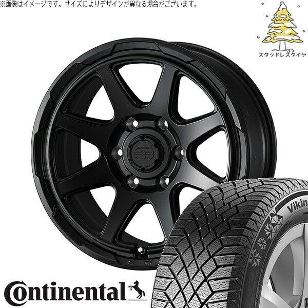 コンチネンタル バイキングコンタクト7 215/70R16 + スタットベルク セミマットブラック 16インチ 6.5J +38 6H139.7P スタッドレス・ホイール4本セット。1枚目。
