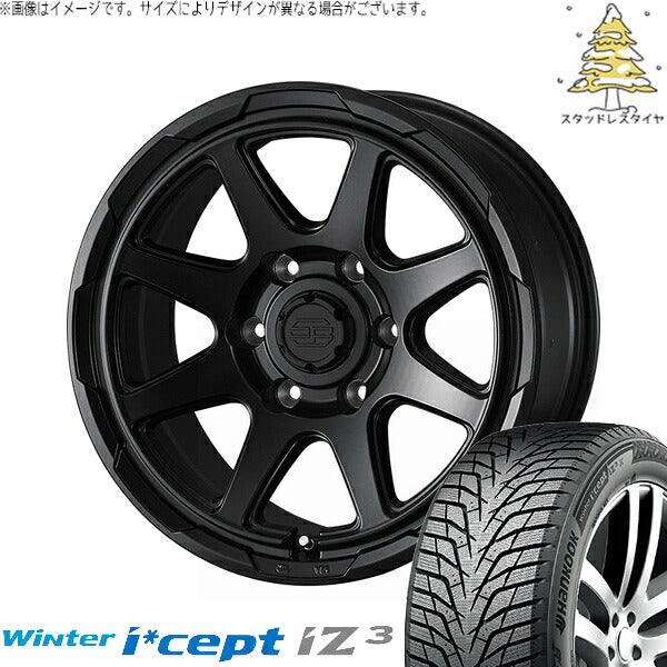 ハンコック ウィンターアイセプト IZ3 W636 215/65R16 + スタットベルク セミマットブラック 16インチ 6.5J +38 6H139.7P スタッドレス・ホイール4本セット。1枚目。