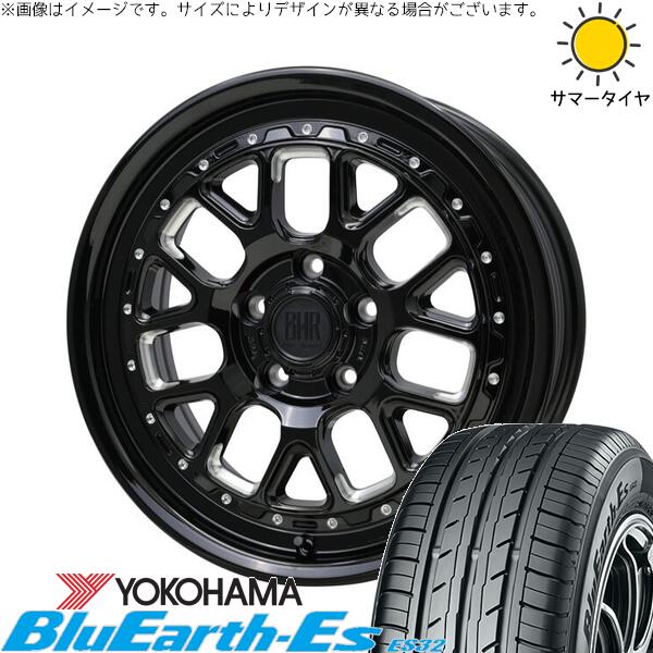 ヨコハマタイヤ ブルーアース ES32 215/60R17 + バークレイ ハードロック ヒューロン グロスブラック/マシニング 17インチ 7J +38 5H114.3P サマー・ホイール4本セット。1枚目。