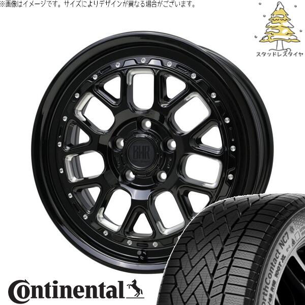 コンチネンタル ノースコンタクト NC7 215/50R17 + バークレイ ハードロック ヒューロン グロスブラック/マシニング 17インチ 7J +38 5H114.3P スタッドレス・ホイール4本セット。1枚目。