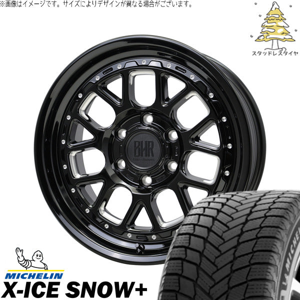 ミシュラン エックスアイス スノー+ 215/65R16 + バークレイ ハードロック ヒューロン グロスブラック/マシニング 16インチ 6.5J +48 6H139.7P スタッドレス・ホイール4本セット。1枚目。