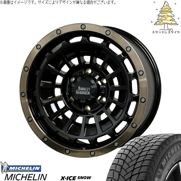 ミシュラン エックスアイス スノー 265/70R17 + バークレイ ハードロック ローガン ブラック/リムポリッシュ/ブロンズクリア 17インチ 8J +20 6H139.7P スタッドレス・ホイール4本セット。1枚目。