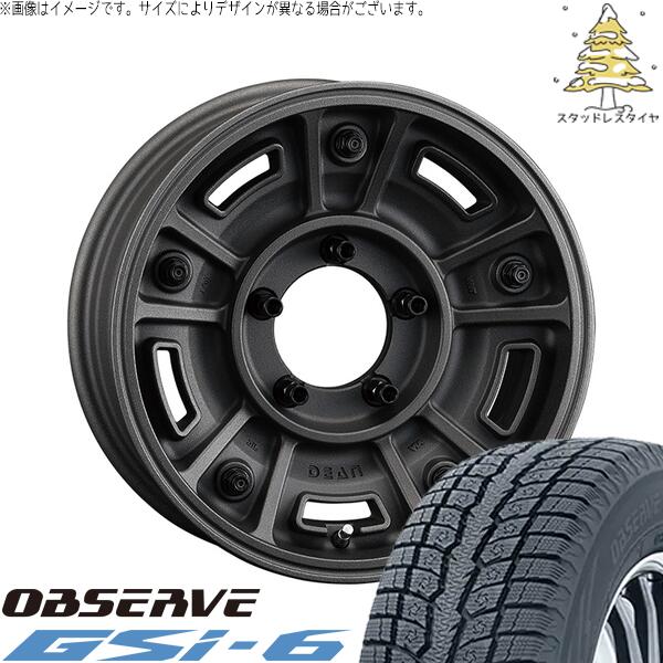 トーヨータイヤ オブザーブ Gsi-6 (OBSERVE Gsi-6) 225/70R16 + ディーン BJメキシカン ショットチャコールブラック 16インチ 5.5J +20 5H139.7P スタッドレス・ホイール4本セット。1枚目。