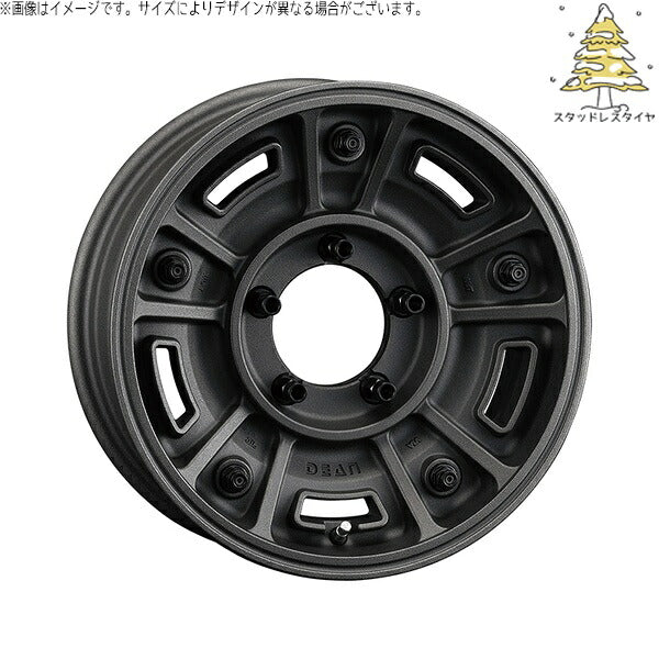 輸入スタッドレスタイヤ(銘柄指定不可) 215/70R16 + ディーン BJメキシカン ショットチャコールブラック 16インチ 5.5J +20 5H139.7P ホイール4本セット。1枚目。