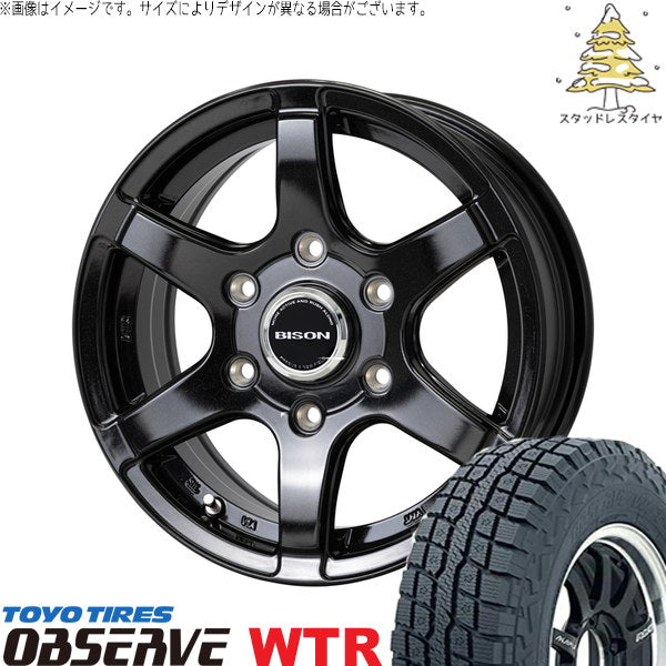 トーヨータイヤ オブザーブ W/T-R 265/70R17 + バイソン BN-04 メタリックブラック 17インチ 7.5J +28 6H139.7P スタッドレス・ホイール4本セット。1枚目。