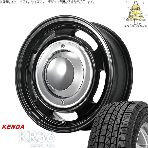 ケンダ アイステックネオ KR36 215/65R16 + ブルート BR-00 ミリタリーブラック 16インチ 6.5J +38 6H139.7P スタッドレス・ホイール4本セット。1枚目。