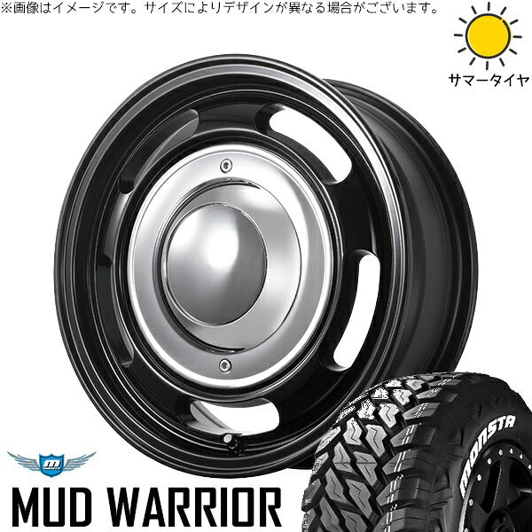 モンスタタイヤ マッドウォーリア 215/70R16 + ブルート BR-00 ミリタリーブラック 16インチ 6.5J +38 6H139.7P サマー・ホイール4本セット。1枚目。