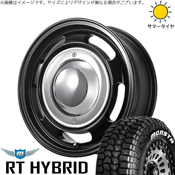 モンスタタイヤ RT ハイブリッド 215/65R16 + ブルート BR-00 ミリタリーブラック 16インチ 6.5J +38 6H139.7P サマー・ホイール4本セット。1枚目。