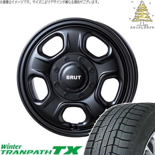 トーヨータイヤ ウィンタートランパス TX 155/65R14 + ブルート BR-33 ミリタリーブラック 14インチ 4.5J +45 4H100P スタッドレス・ホイール4本セット。1枚目。