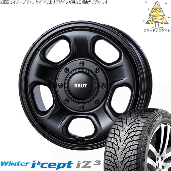 ハンコック ウィンターアイセプト IZ3 W636 215/65R16 + ブルート BR-33 ミリタリーブラック 16インチ 6.5J +38 6H139.7P スタッドレス・ホイール4本セット。1枚目。