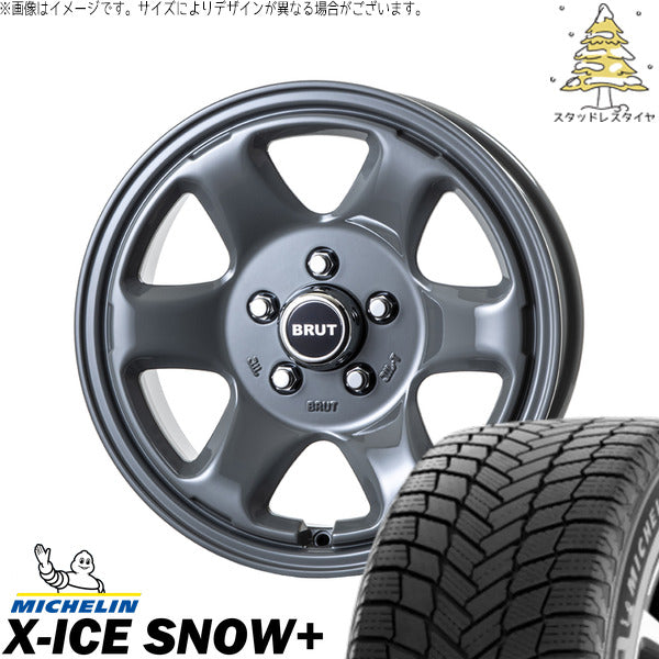 ミシュラン エックスアイス スノー+ 225/60R17 + ブルート BR-44 コンクリート 17インチ 7.5J +38 5H114.3P スタッドレス・ホイール4本セット。1枚目。