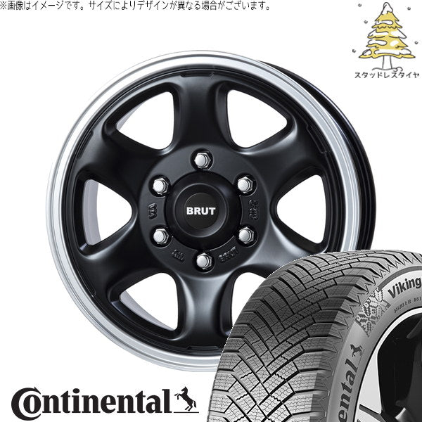 コンチネンタル バイキングコンタクト8 215/65R16 + ブルート BR-44 マシンリップブラック 16インチ 6.5J +38 6H139.7P スタッドレス・ホイール4本セット。1枚目。