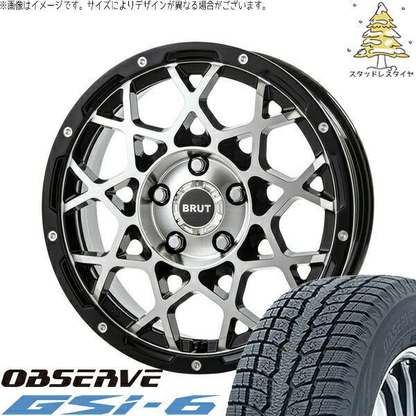 トーヨータイヤ オブザーブ Gsi-6 285/60R18 + ブルート BR-55 ミルドマシンブラック 18インチ 8J +20 6H139.7P スタッドレス・ホイール4本セット。1枚目。