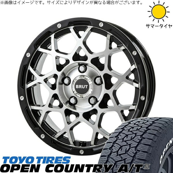 トーヨータイヤ オープンカントリー A/T3 215/70R16 + ブルート BR-55 ミルドマシンブラック 16インチ 6.5J +35 5H114.3P サマー・ホイール4本セット。1枚目。