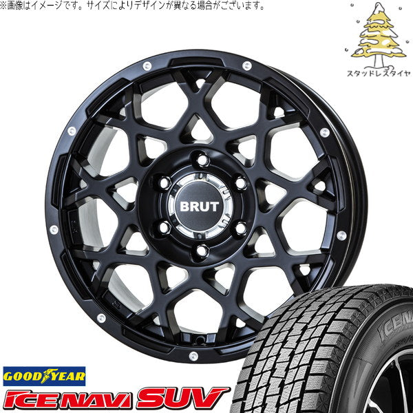 グッドイヤー アイスナビ SUV 265/70R17 + ブルート BR-55 ミルドサティンブラック 17インチ 7.5J +20 6H139.7P スタッドレス・ホイール4本セット。1枚目。