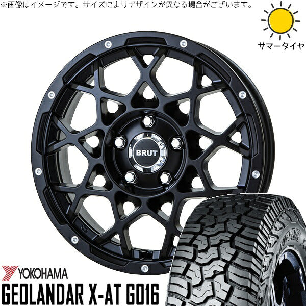 ヨコハマタイヤ ジオランダー X-AT G016 225/75R16 + ブルート BR-55 ミルドサティンブラック 16インチ 5.5J +20 5H139.7P サマー・ホイール4本セット。1枚目。