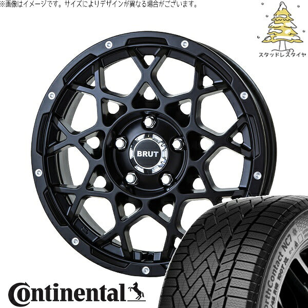 コンチネンタル ノースコンタクト NC7 225/50R18 + ブルート BR-55 ミルドサティンブラック 18インチ 8J +40 5H114.3P スタッドレス・ホイール4本セット。1枚目。